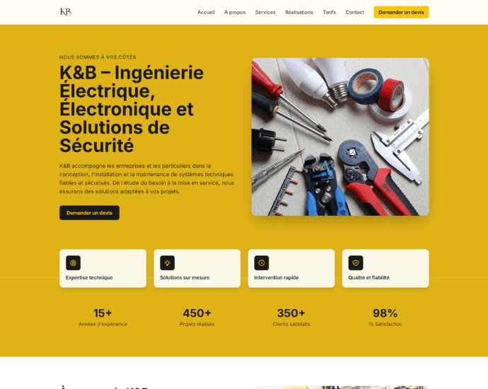 K&B - site web ingenierie electrique et solutions de securite
